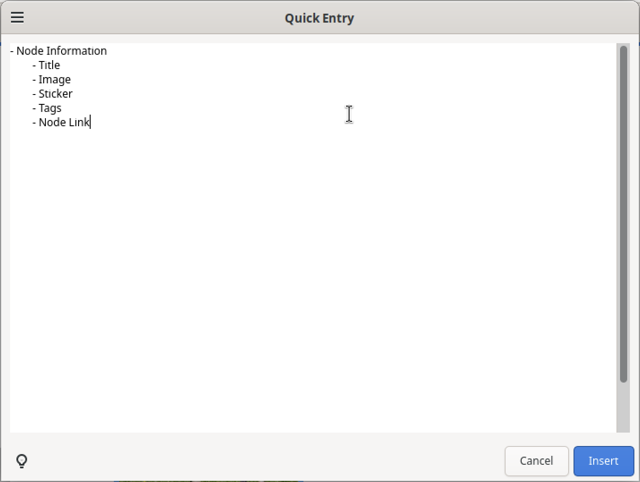 Quick Entry Dialog